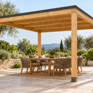 Pérgola madera 4x3 Techada