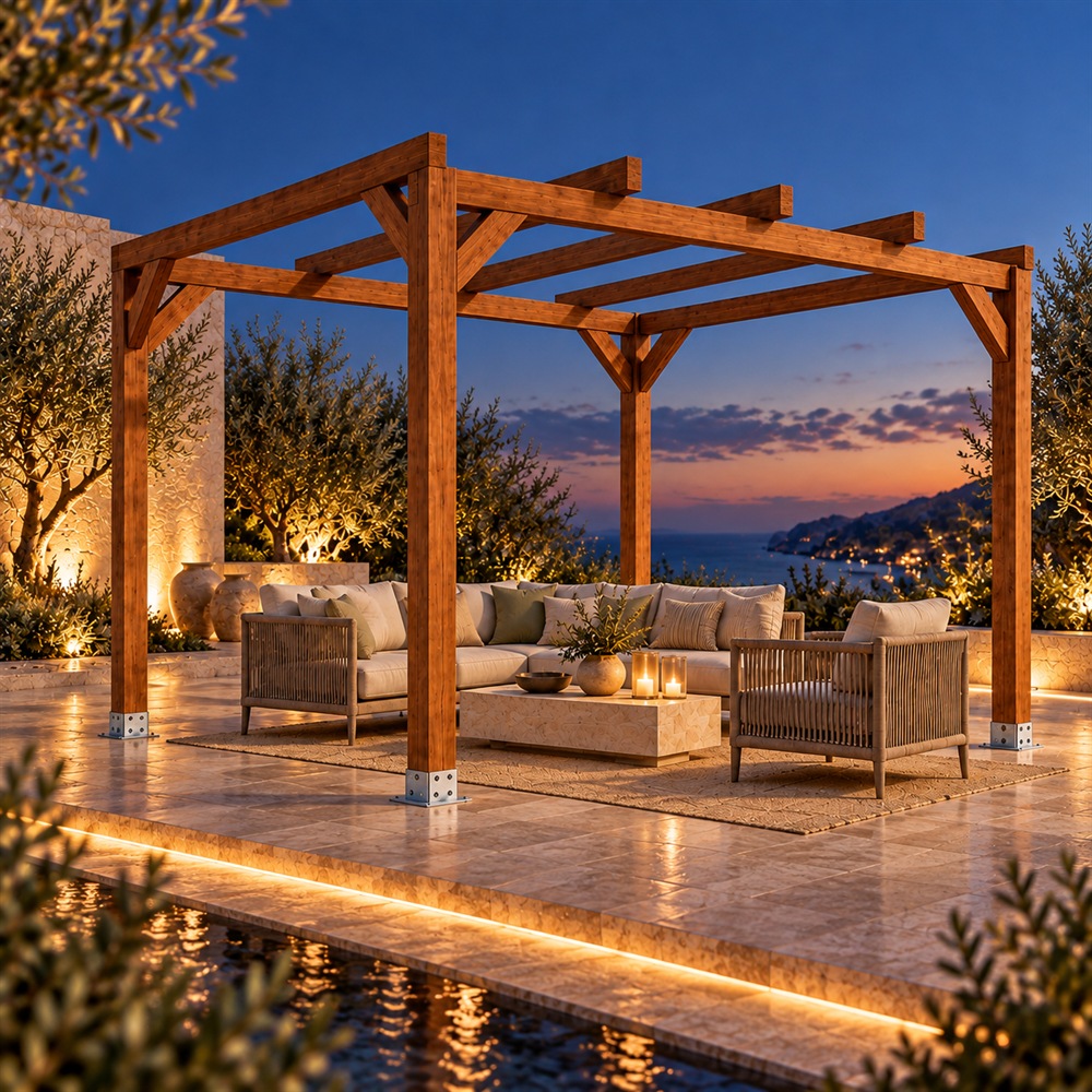 Pérgola madera 3x3
