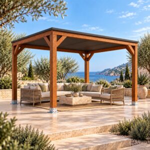 Pérgola Laminada 3x3 Techada