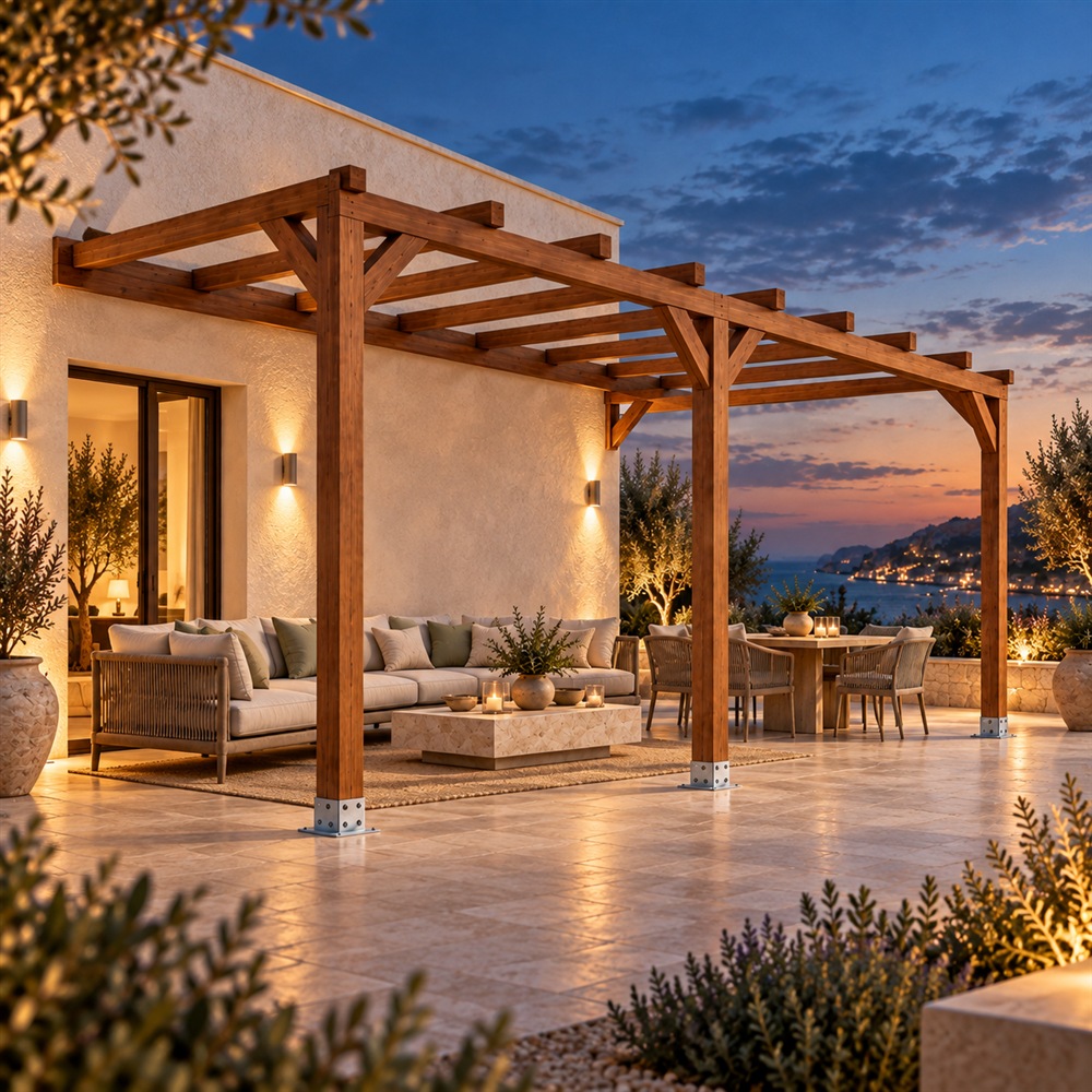 Pérgola madera 5x3 Anexada