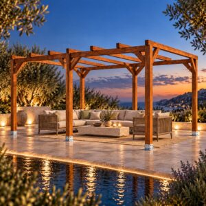 Pérgola madera 5x3 - pergola de madera laminada y KVH | Marerum