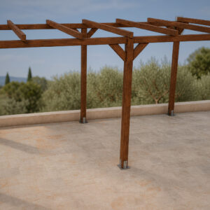 Pérgola madera laminada 6×3 autoportante