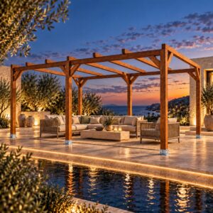 Pérgola madera 6x4 Autoportante - pergola de madera laminada y KVH | Marerum
