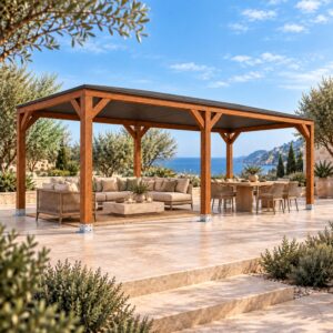 Pérgola madera 6x4 Techada